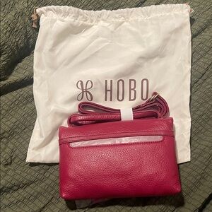 HOBO Women's Vibrant Pink Leather Hobo Bag
